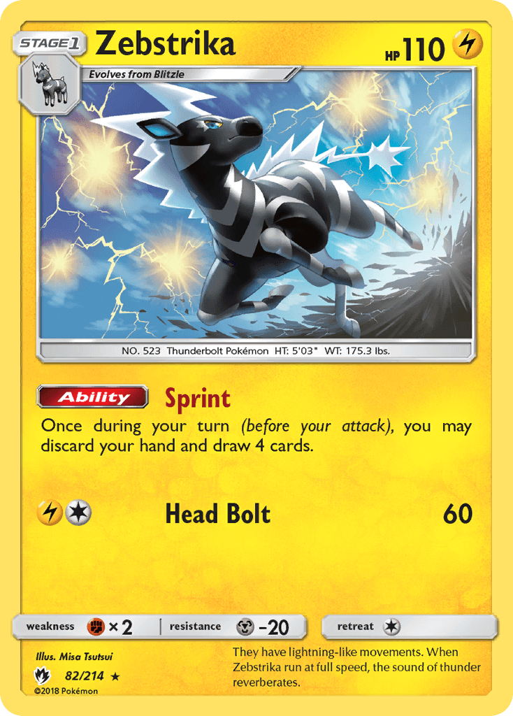 Zebstrika Lost Thunder card