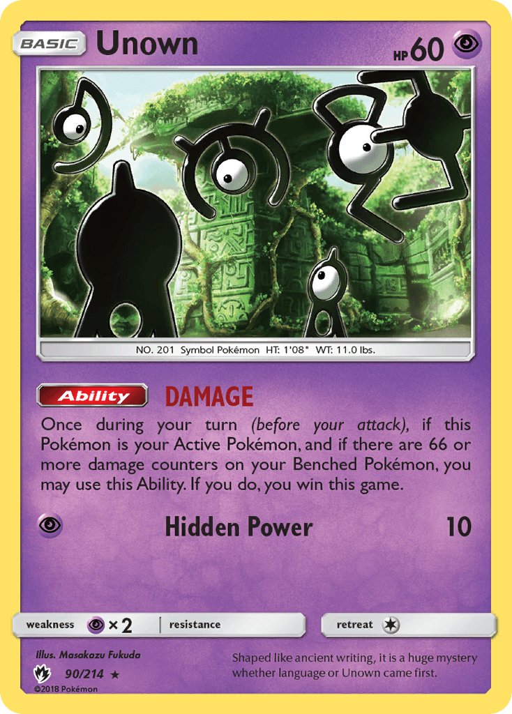 Unown Lost Thunder card