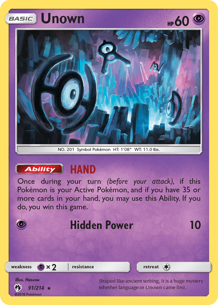 Unown Lost Thunder card