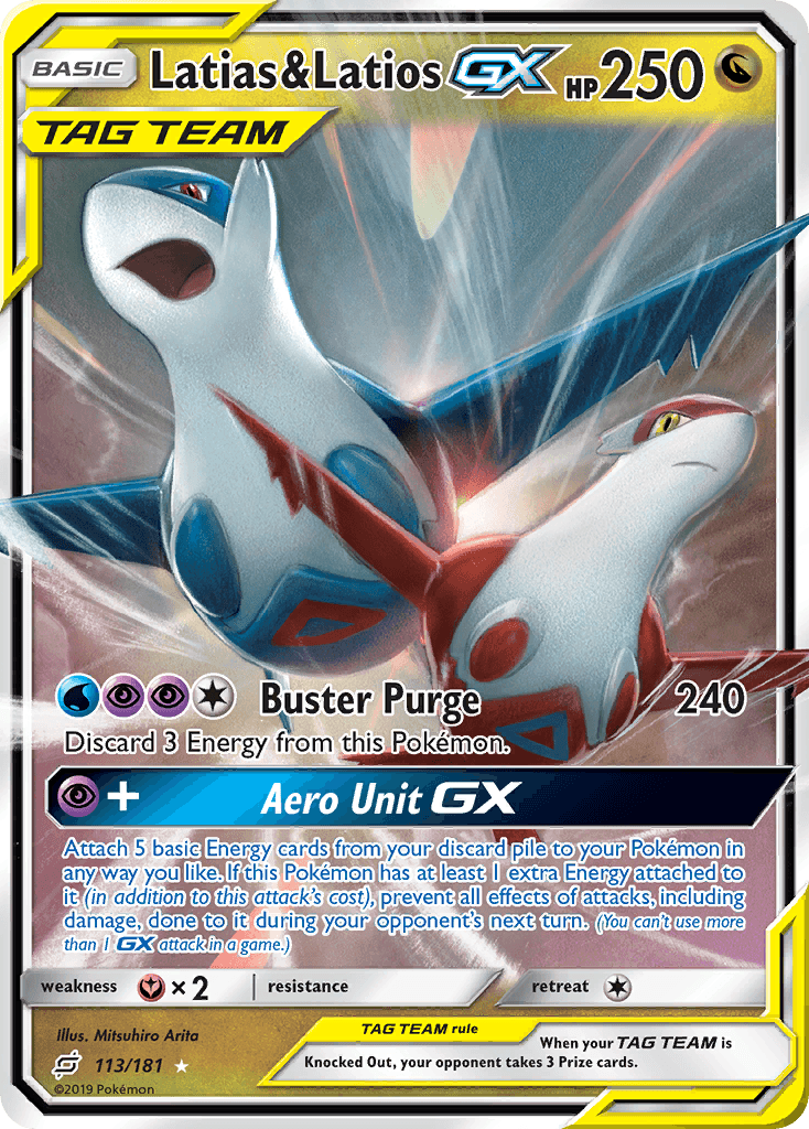 Latias & Latios-GX Team Up card