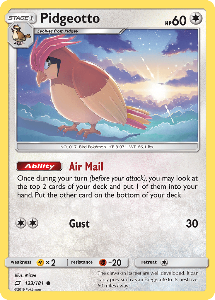 Pidgeotto Team Up card