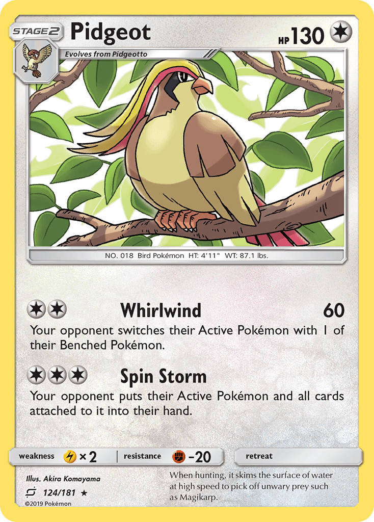 Pidgeot Team Up card