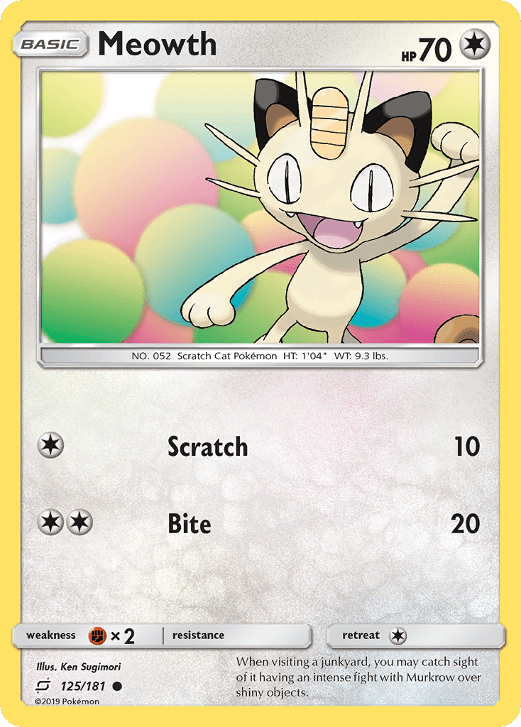 Meowth Team Up card