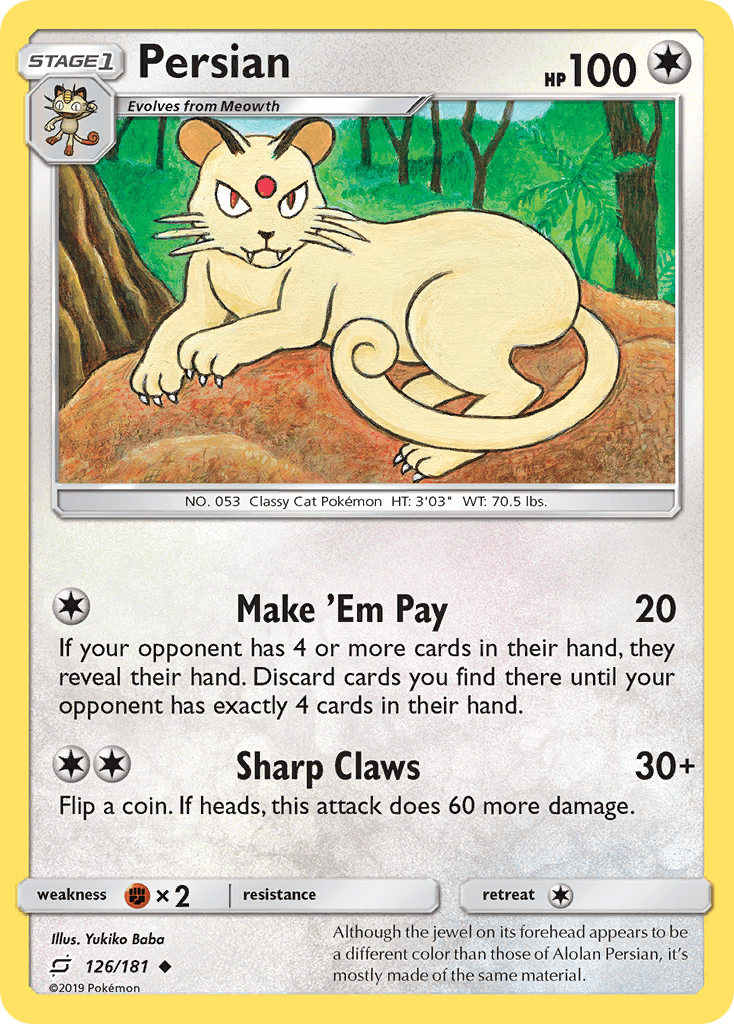 Persian 宝可梦 card