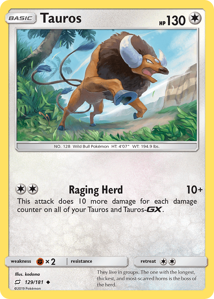 Tauros Team Up card