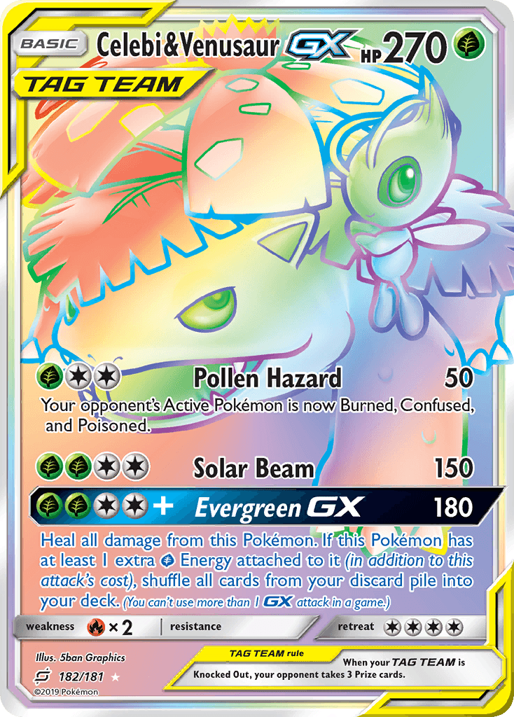 Celebi & Venusaur-GX Team Up card