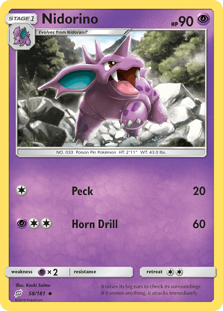 Nidorino Team Up card