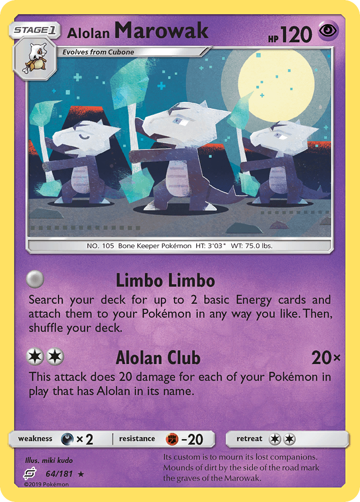 Alolan Marowak Team Up card
