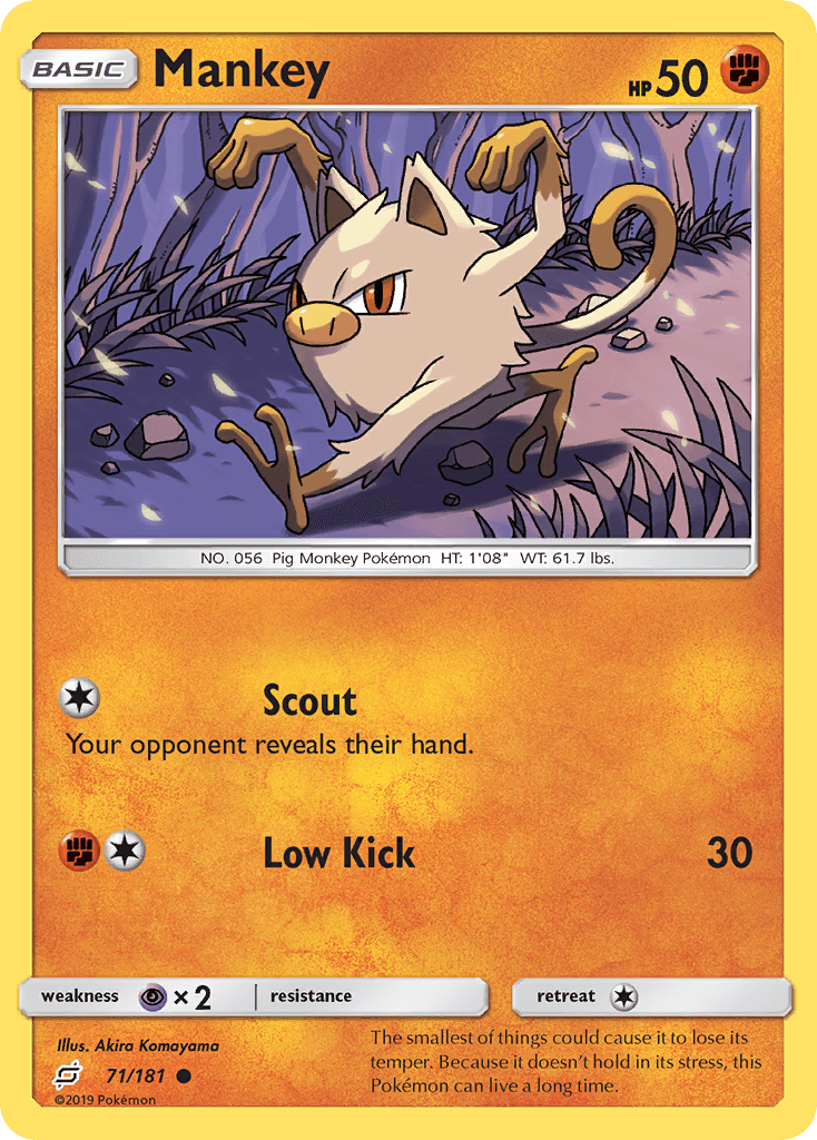 Mankey Team Up card