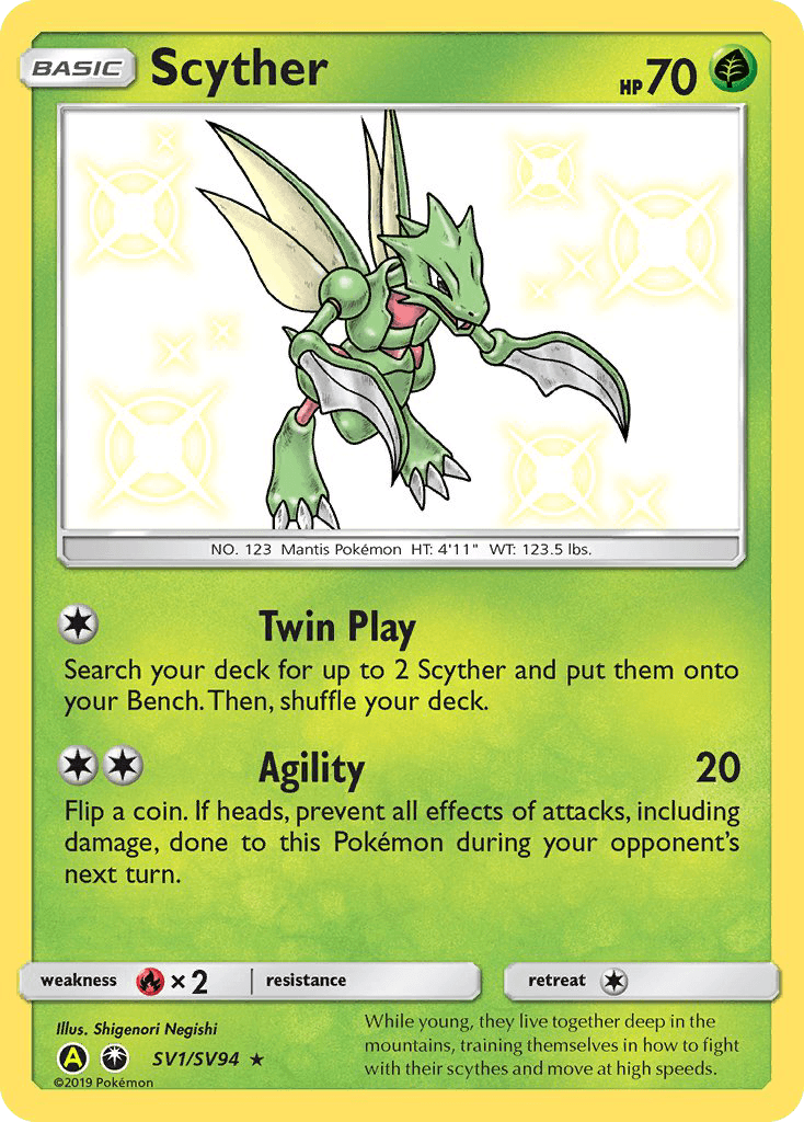 Scyther Hidden Fates Shiny Vault card
