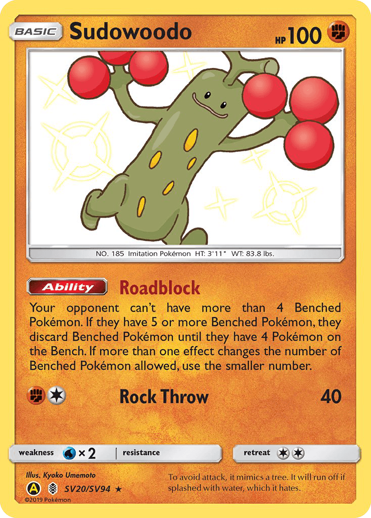 Sudowoodo Hidden Fates Shiny Vault card