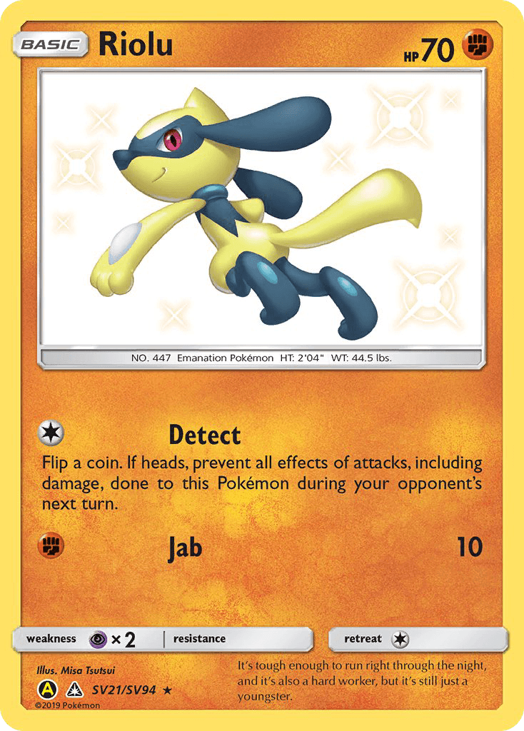Riolu Hidden Fates Shiny Vault card