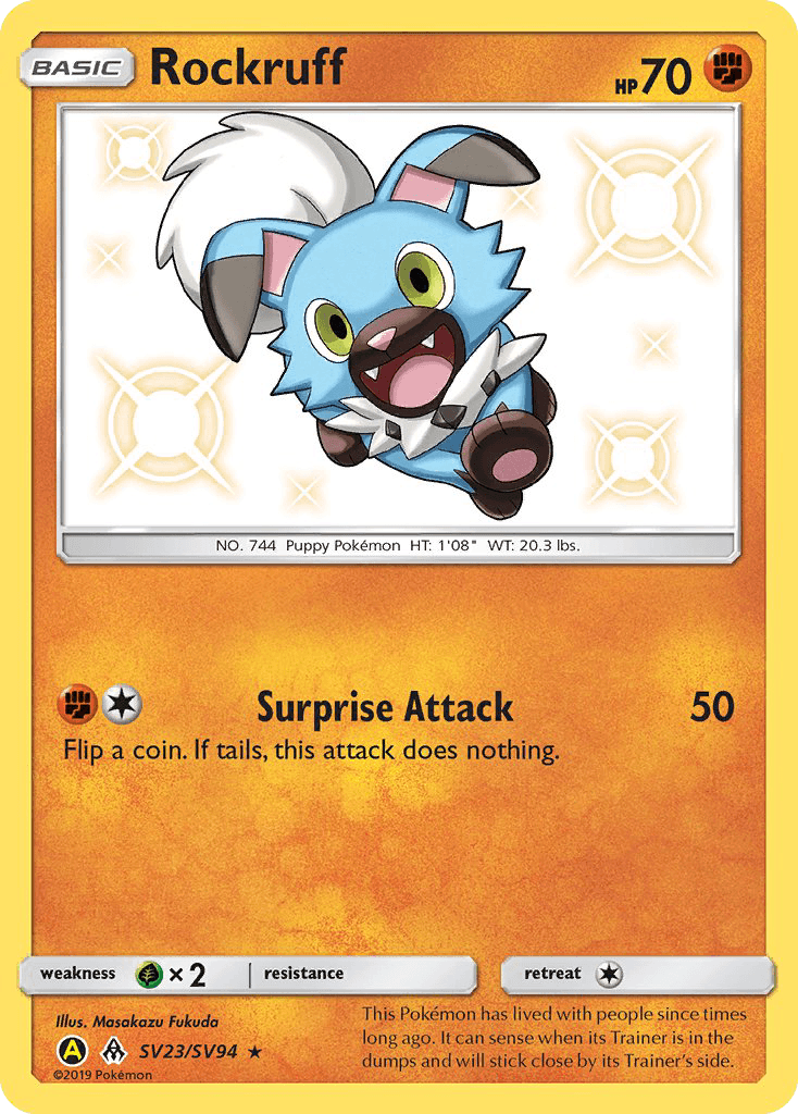 Rockruff Hidden Fates Shiny Vault card