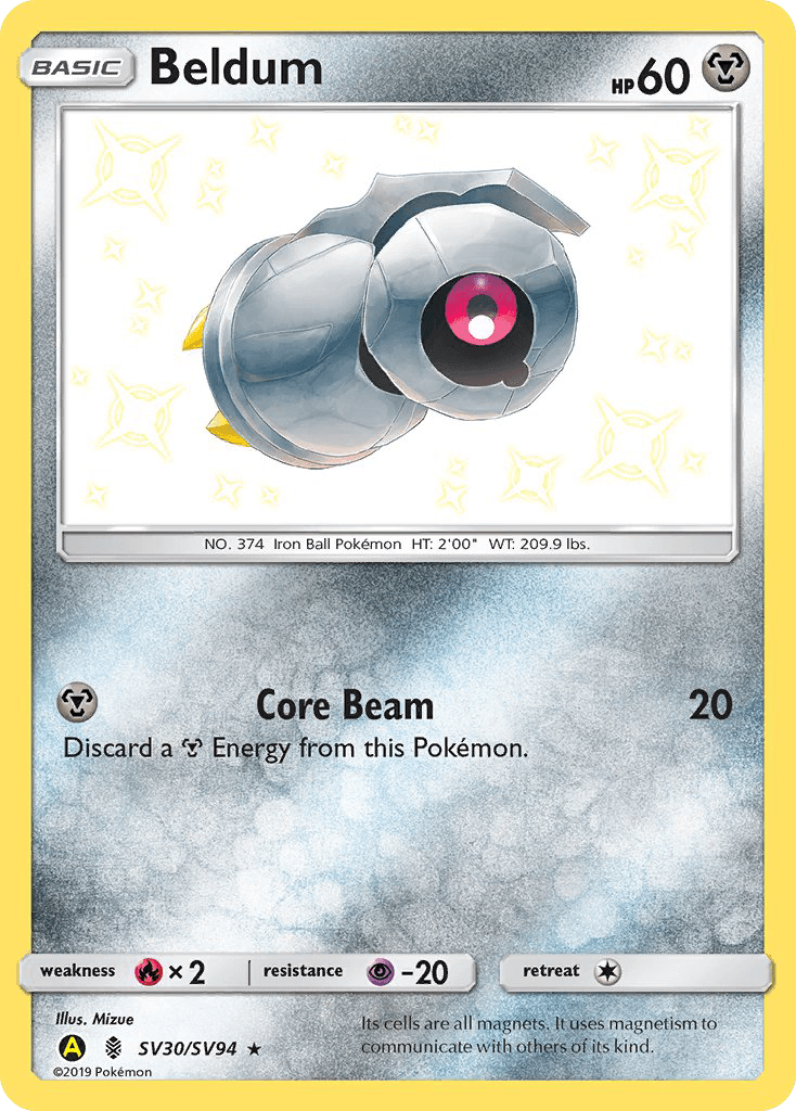 Beldum Hidden Fates Shiny Vault card