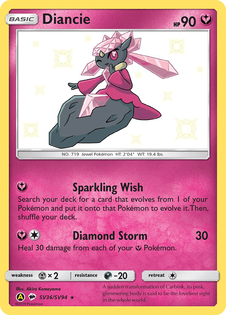 Diancie Hidden Fates Shiny Vault card
