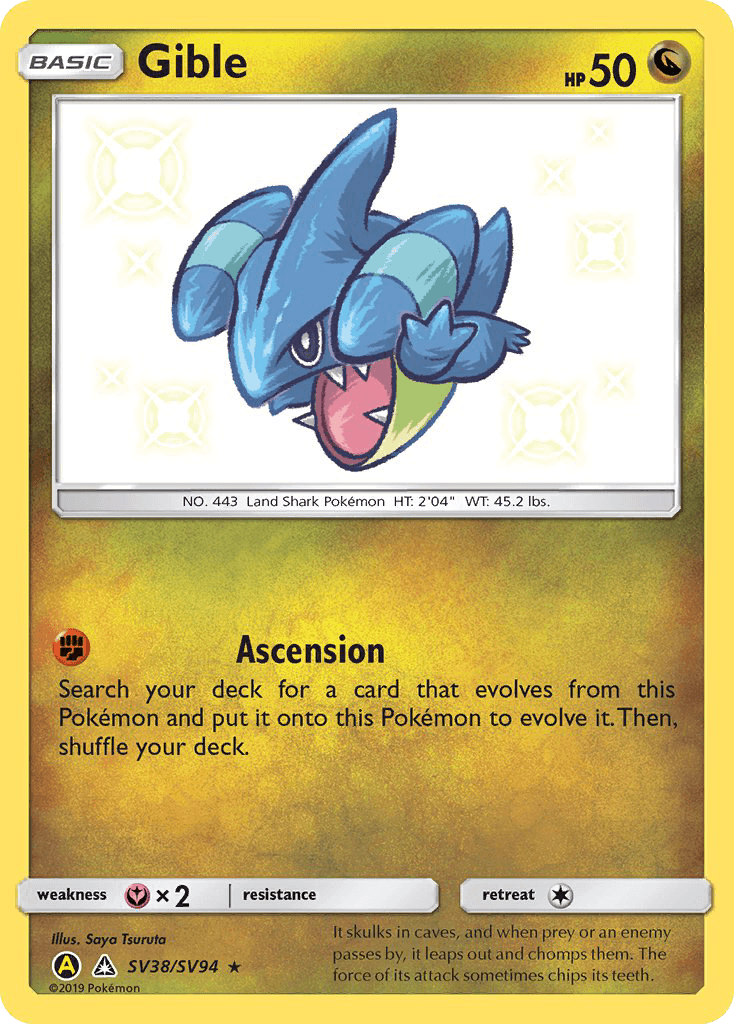 Gible Hidden Fates Shiny Vault card