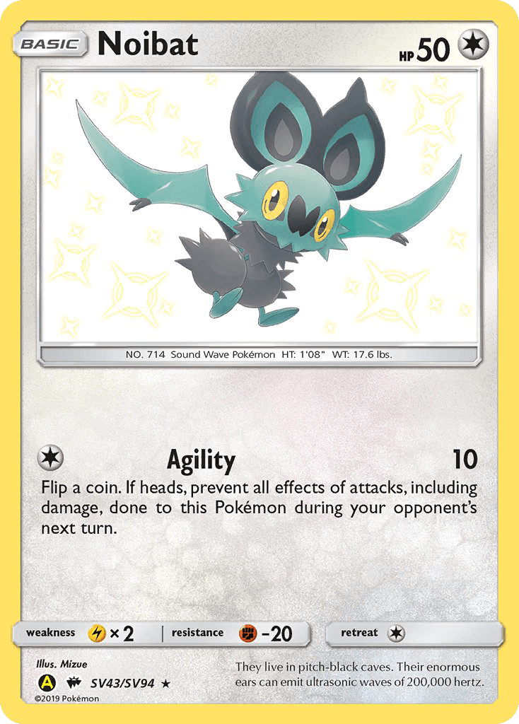 Noibat Hidden Fates Shiny Vault card