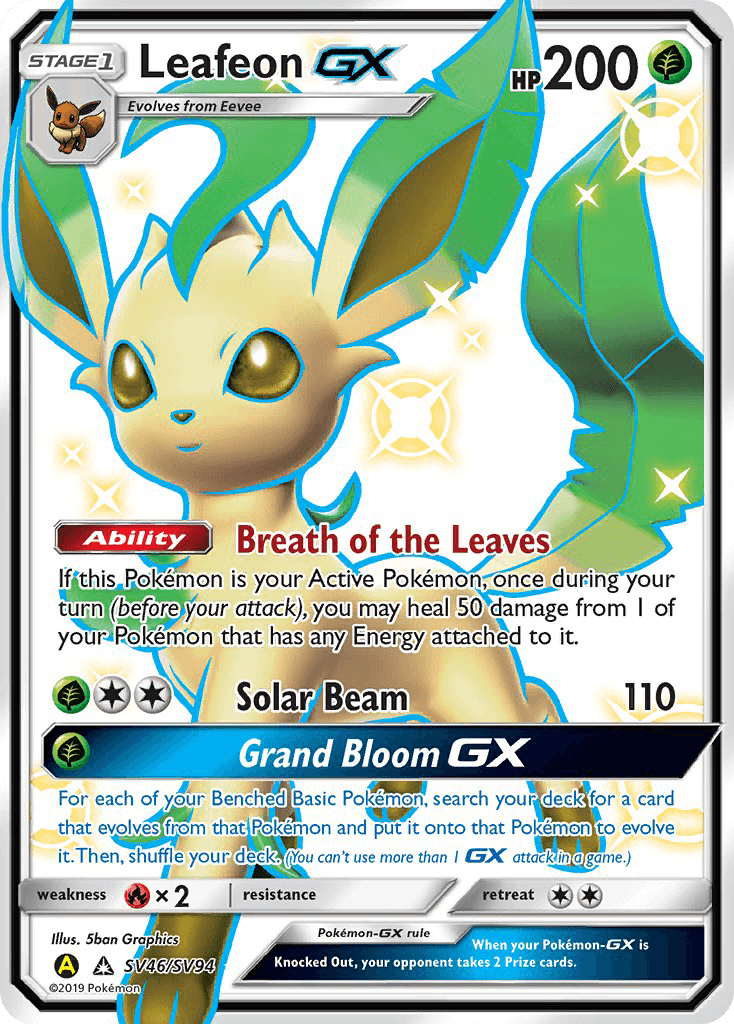 Leafeon-GX Hidden Fates Shiny Vault card