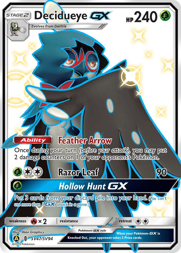 Decidueye-GX Hidden Fates Shiny Vault card