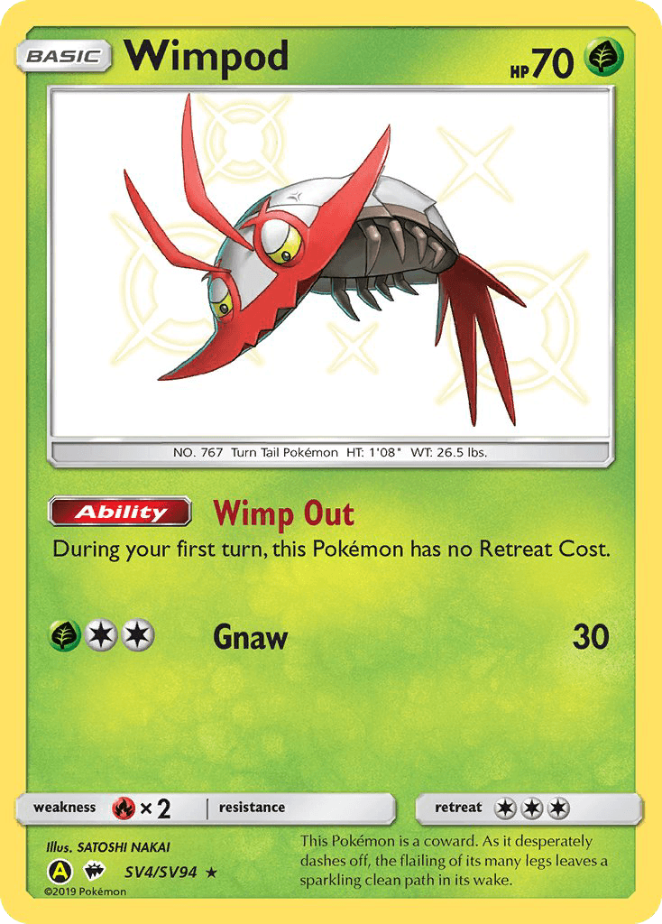 Wimpod Hidden Fates Shiny Vault card