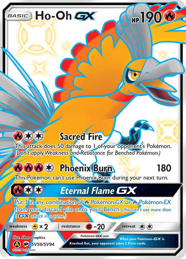 Ho-Oh-GX Hidden Fates Shiny Vault card