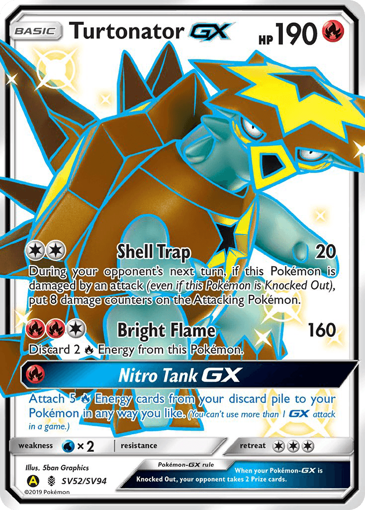 Turtonator-GX Hidden Fates Shiny Vault card