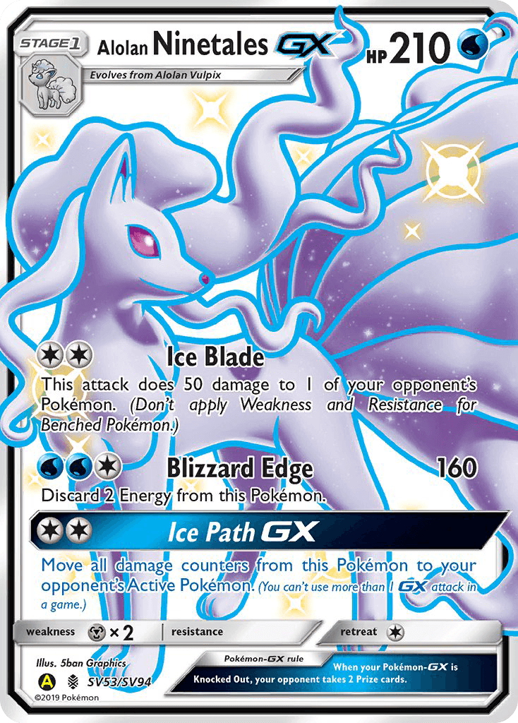 Alolan Ninetales-GX Hidden Fates Shiny Vault card