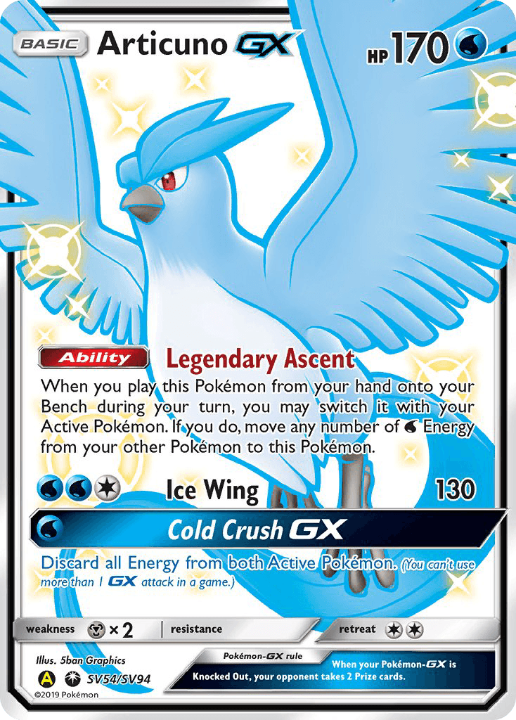 Articuno-GX Hidden Fates Shiny Vault card