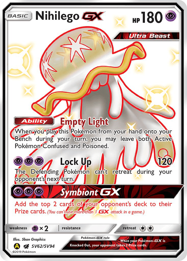 Nihilego-GX Hidden Fates Shiny Vault card