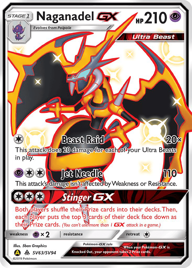 Naganadel-GX Hidden Fates Shiny Vault card