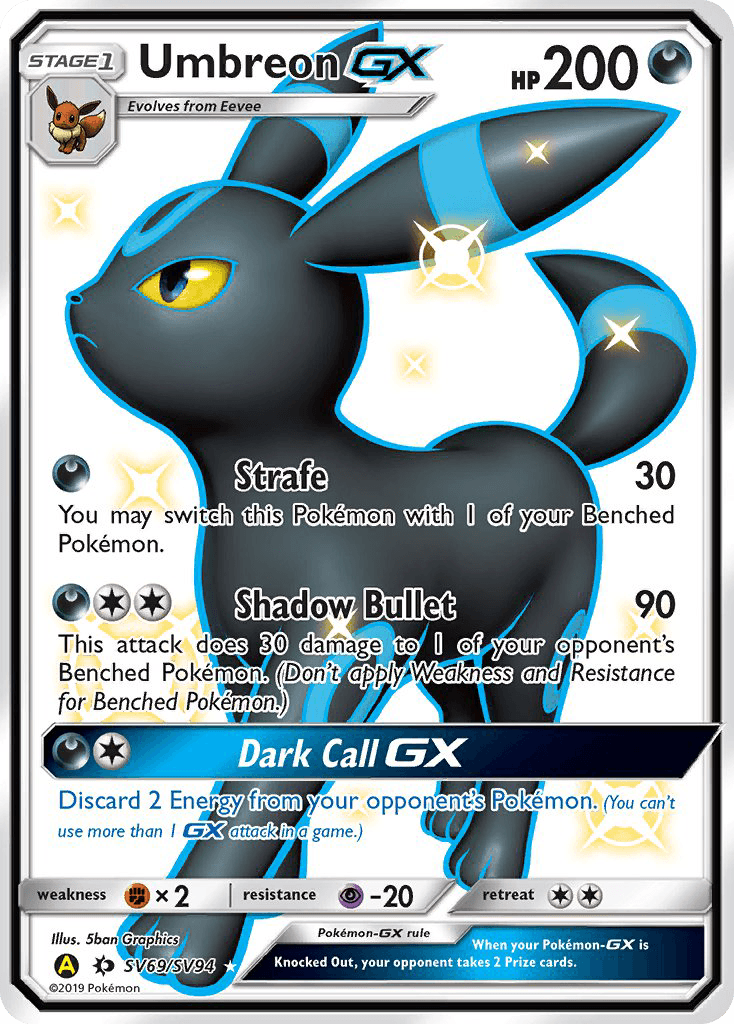 Umbreon-GX Hidden Fates Shiny Vault card
