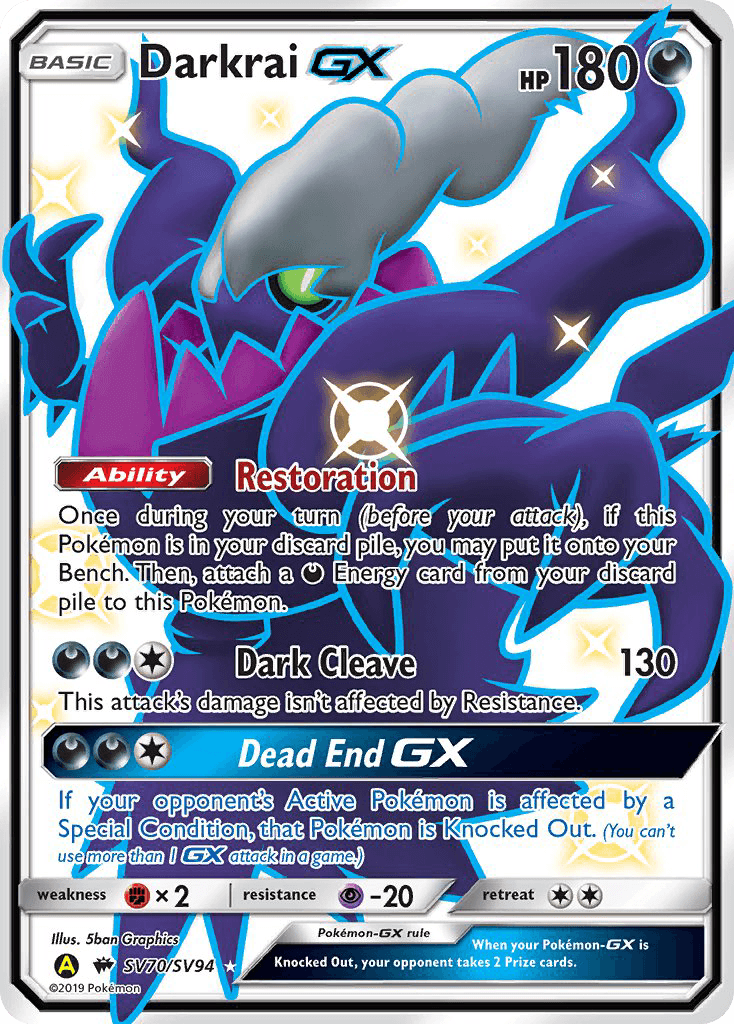 Darkrai-GX Hidden Fates Shiny Vault card