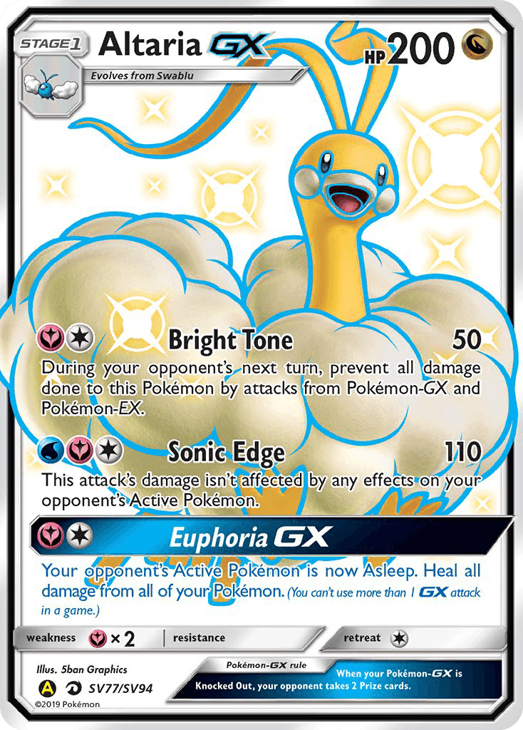Altaria-GX Hidden Fates Shiny Vault card