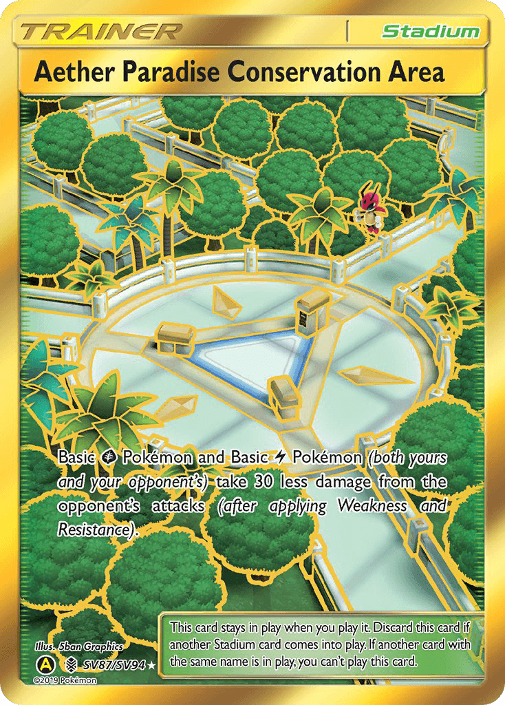 Aether Paradise Conservation Area Hidden Fates Shiny Vault card