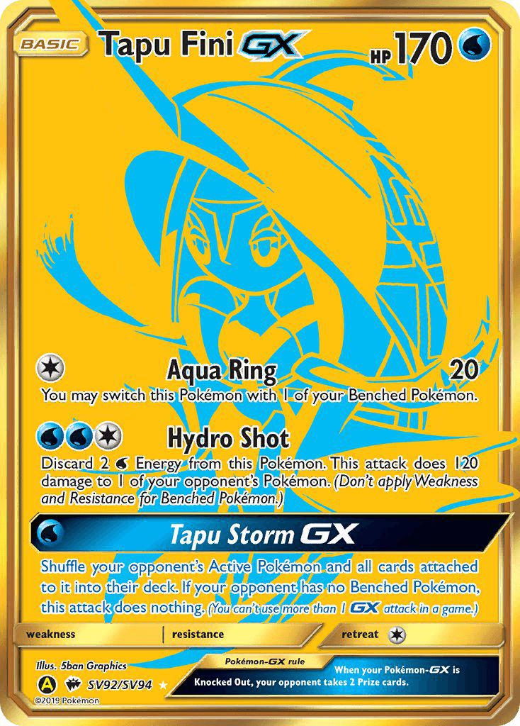 Tapu Fini-GX Hidden Fates Shiny Vault card