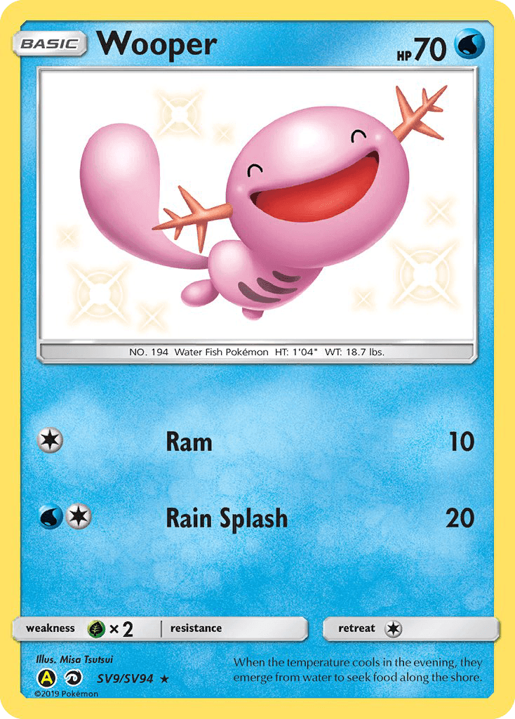 Wooper Hidden Fates Shiny Vault card