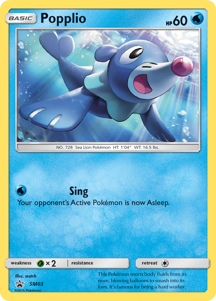 Popplio SM Black Star Promos card
