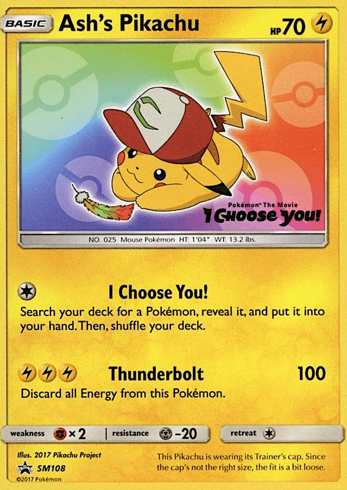 Ash's Pikachu SM Black Star Promos card