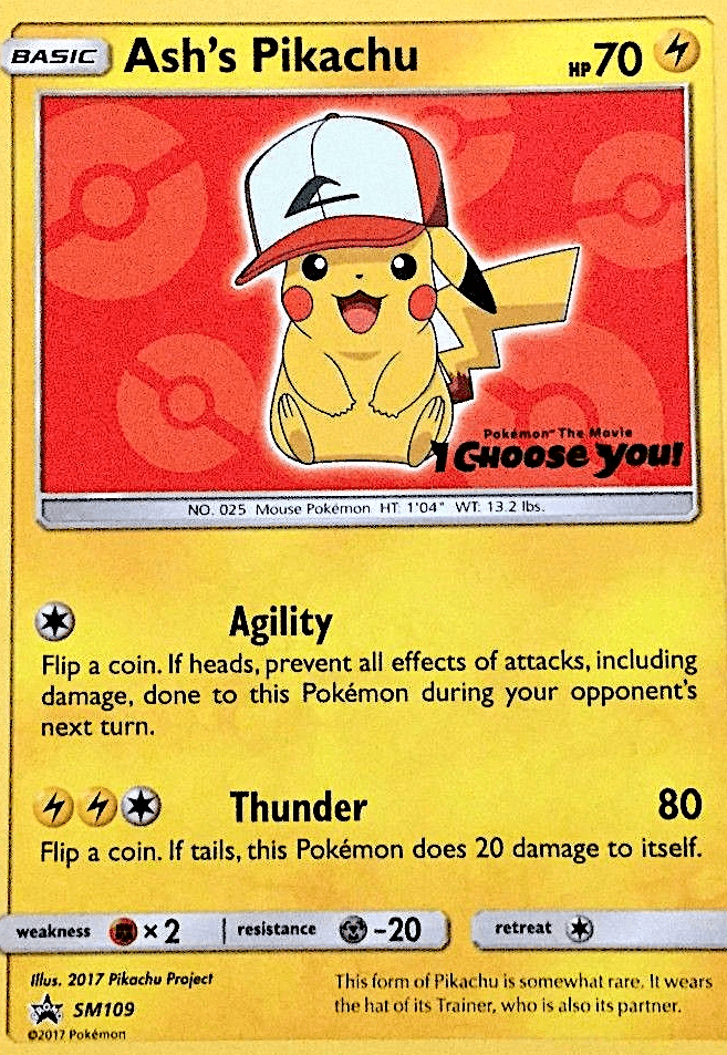 Ash's Pikachu SM Black Star Promos card
