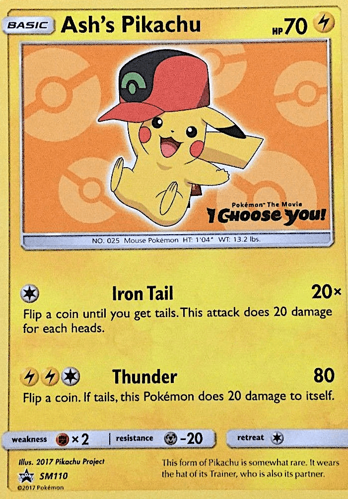 Ash's Pikachu SM Black Star Promos card