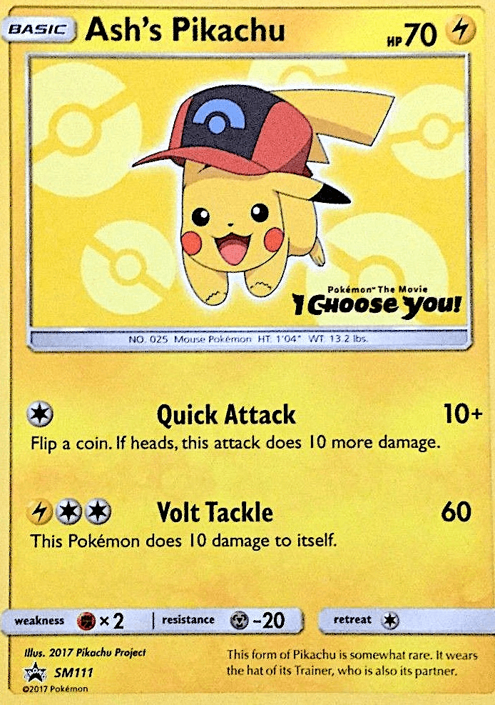 Ash's Pikachu SM Black Star Promos card