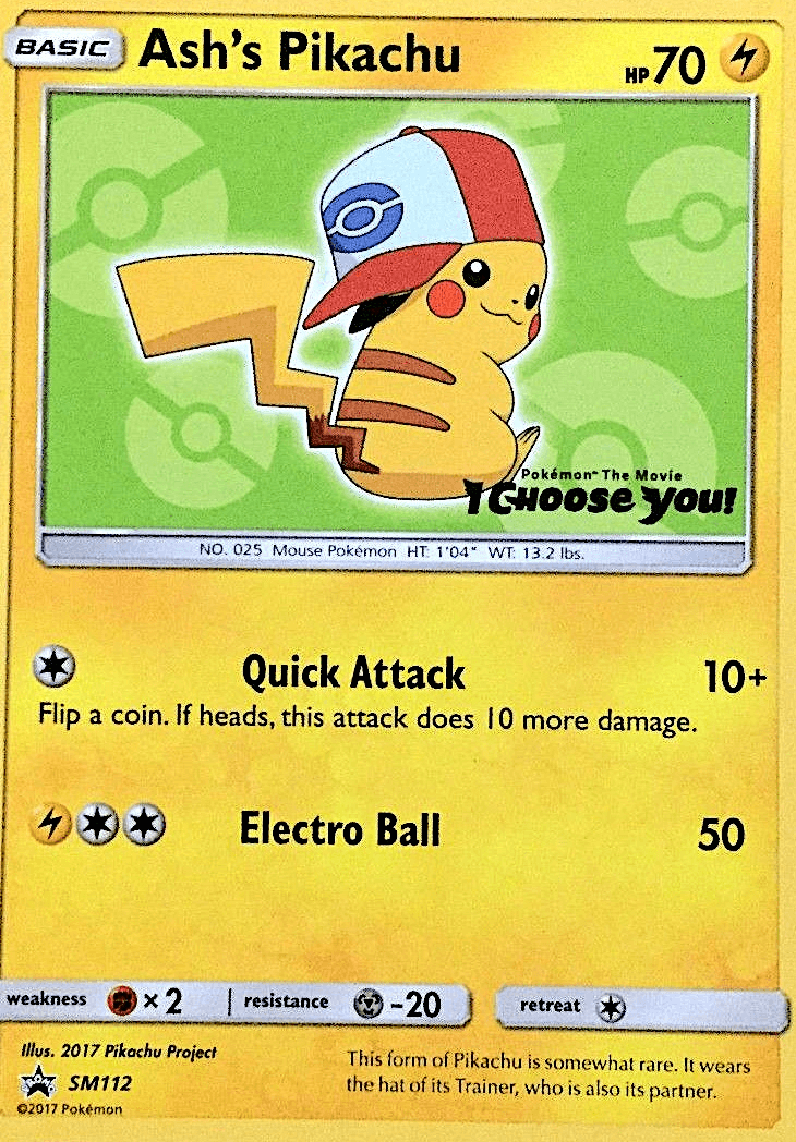 Ash's Pikachu SM Black Star Promos card