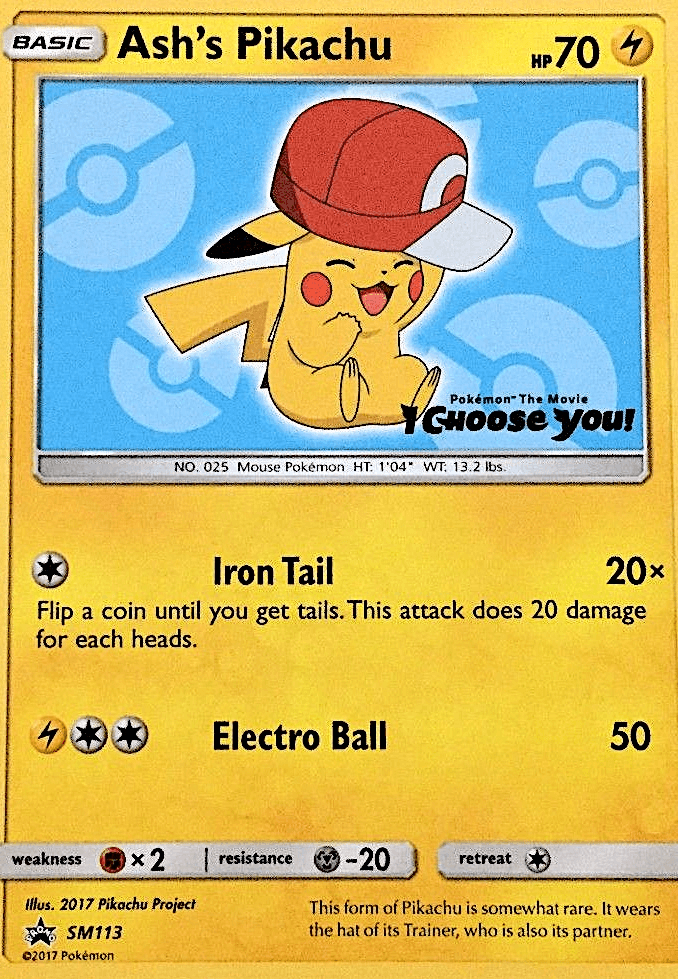 Ash's Pikachu SM Black Star Promos card