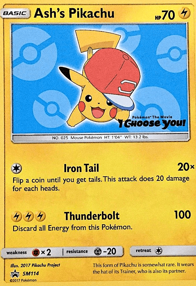 Ash's Pikachu SM Black Star Promos card