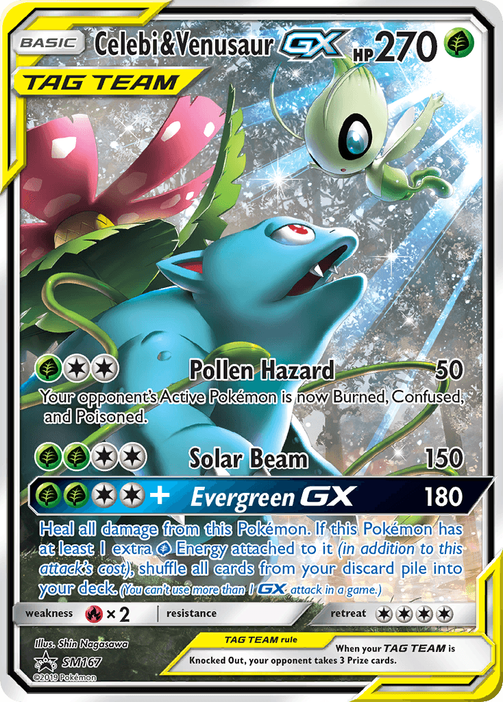 Celebi & Venusaur-GX SM Black Star Promos card