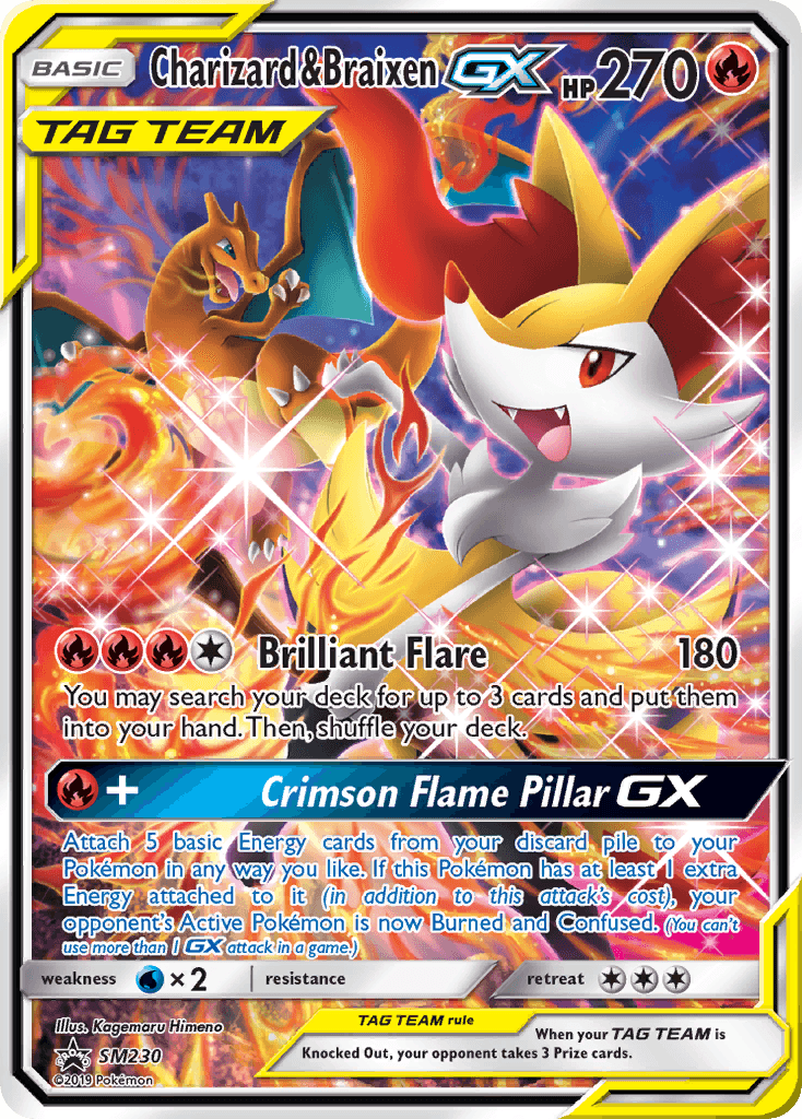 Charizard & Braixen-GX SM Black Star Promos card