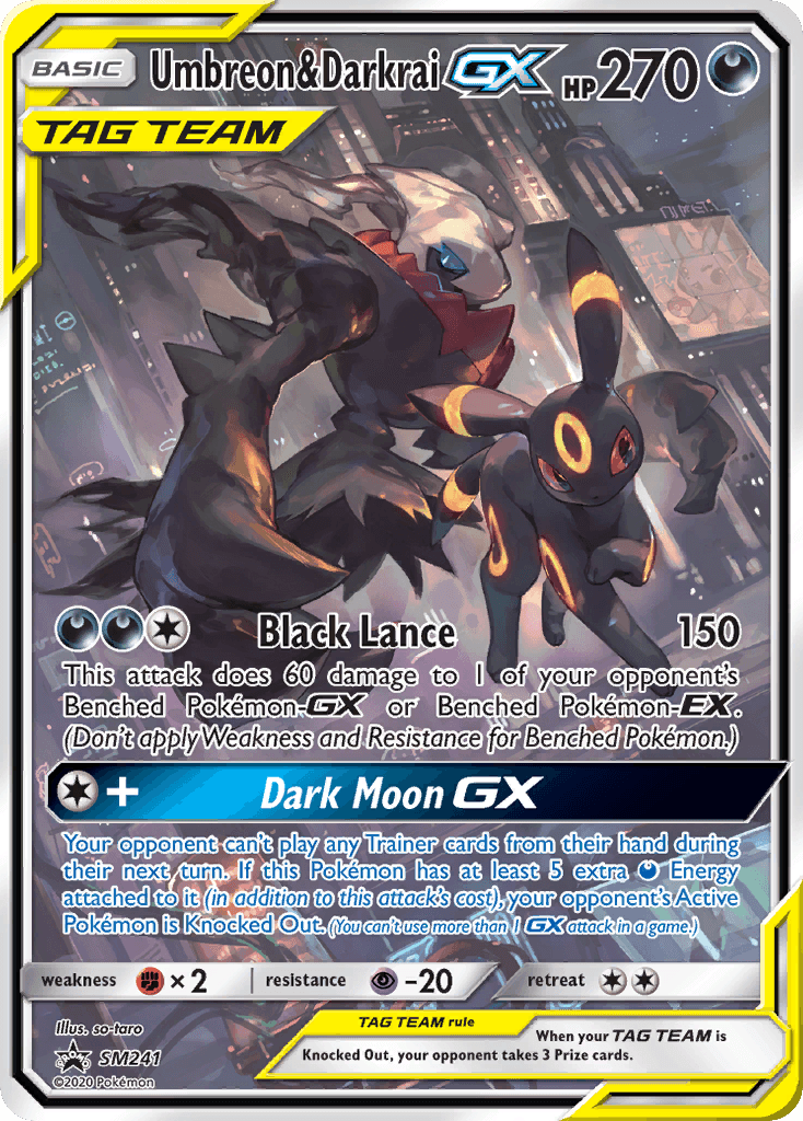 Umbreon & Darkrai-GX SM Black Star Promos card