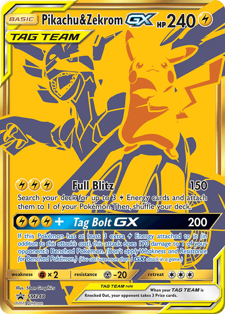 Pikachu & Zekrom-GX SM Black Star Promos card