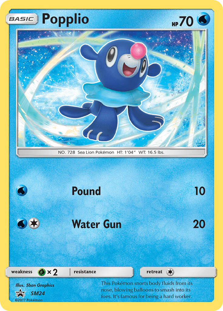 Popplio SM Black Star Promos card