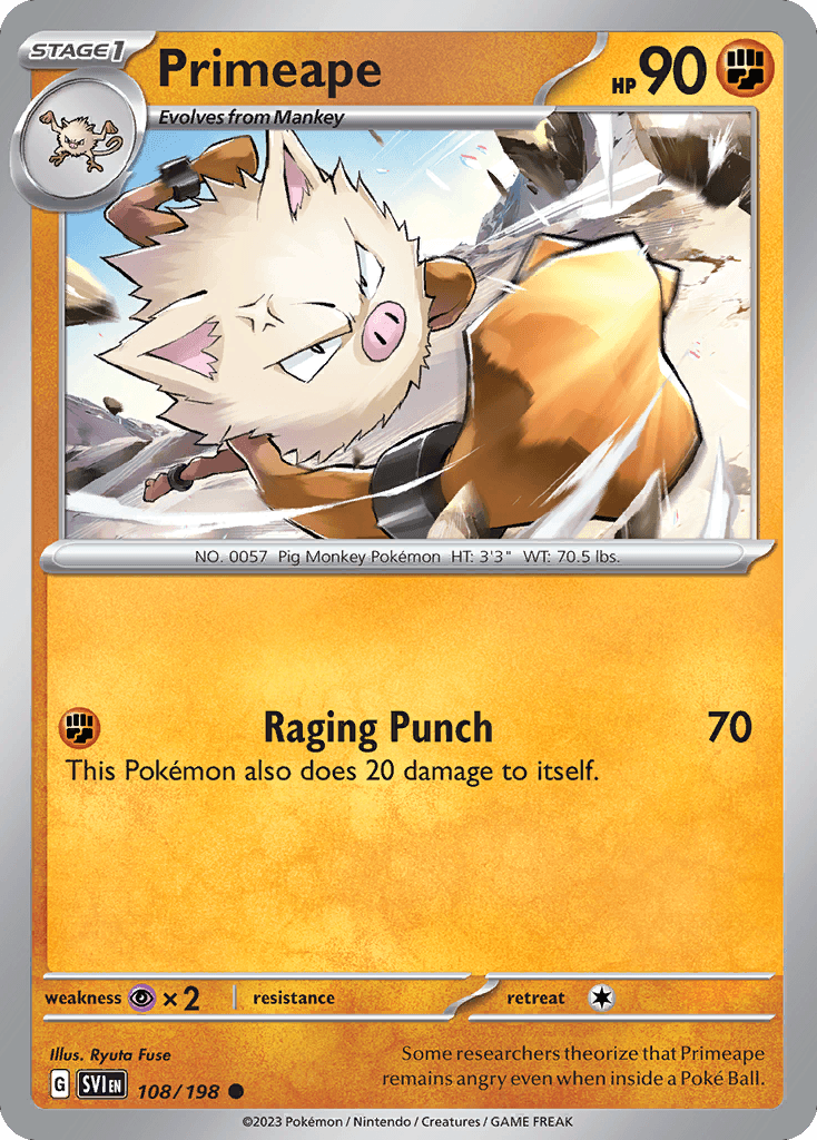 Primeape Scarlet & Violet card